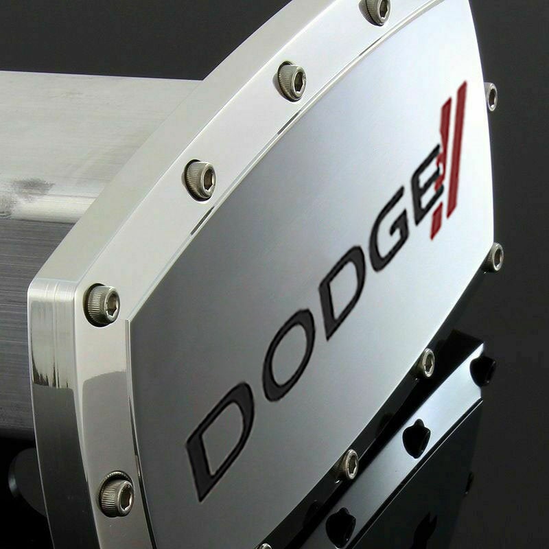 Brand New Dodge Silver Tow Hitch Cover Plug Cap 2" Trailer Receiver Engraved Billet Allen Bolts Official Licensed Products