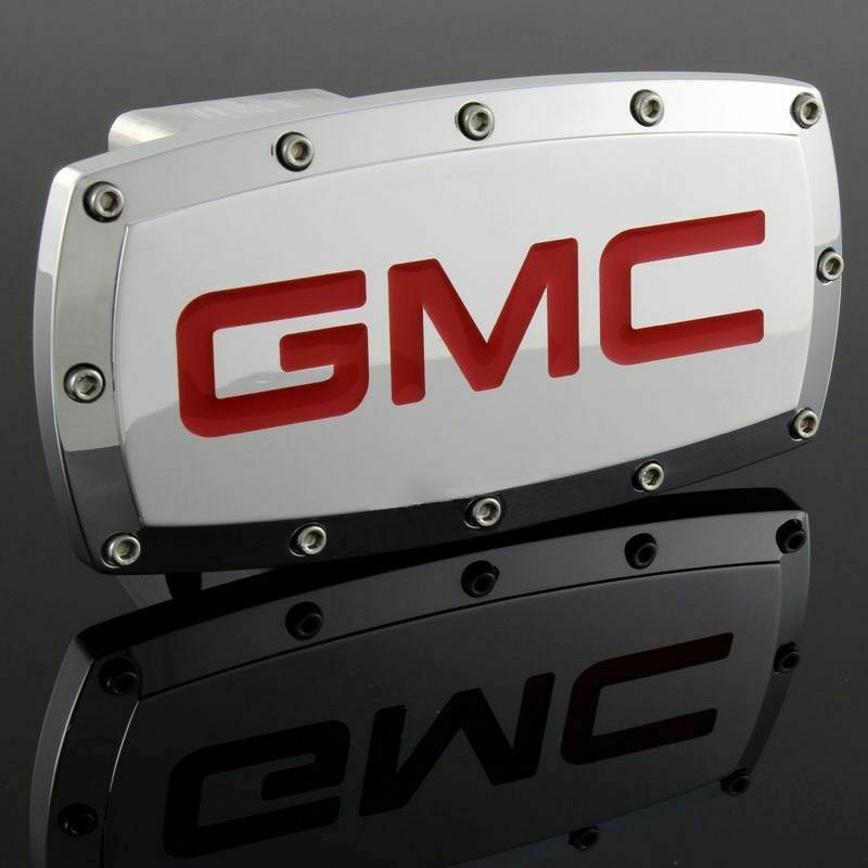 Brand New GMC Silver Tow Hitch Cover Plug Cap 2" Trailer Receiver Engraved Billet Allen Bolts Official Licensed Products