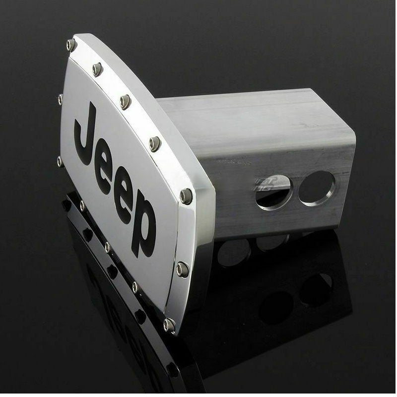 Brand New Jeep Silver Tow Hitch Cover Plug Cap 2" Trailer Receiver Engraved Billet Allen Bolts Official Licensed Products
