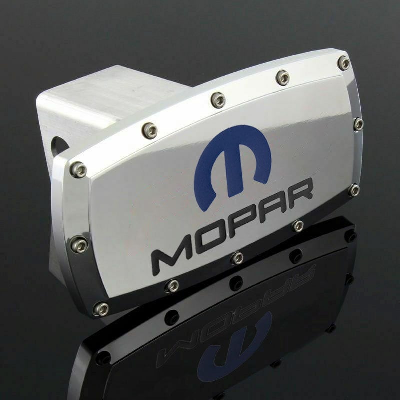Brand New Mopar Silver Tow Hitch Cover Plug Cap 2" Trailer Receiver Engraved Billet Allen Bolts Official Licensed Products