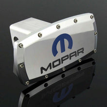 Load image into Gallery viewer, Brand New Mopar Silver Tow Hitch Cover Plug Cap 2&quot; Trailer Receiver Engraved Billet Allen Bolts Official Licensed Products