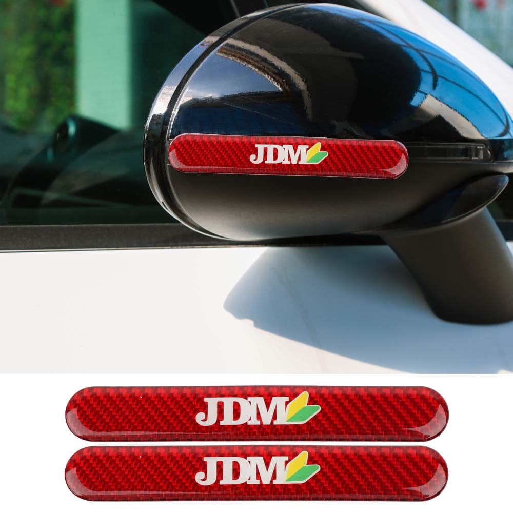 Brand New 2PCS JDM Real Carbon Fiber Car Trunk Side Fenders Door Badge Scratch Guard Sticker