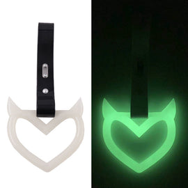 Brand New Devil Demon Heart White Glow in the Dark JDM TSURIKAWA Ring Subway Train Bus Handle Strap Charm Drift