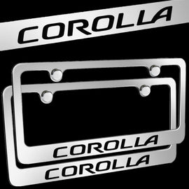 Brand New 2PCS Toyota Corolla Chrome Plated Brass License Plate Frame Officially Licensed