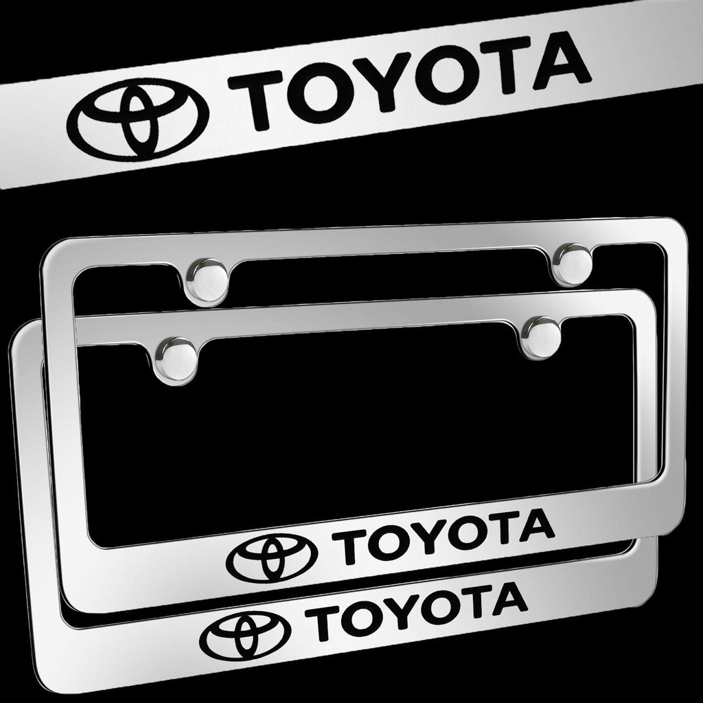 Brand New 2PCS Toyota Chrome Plated Brass License Plate Frame Officially Licensed