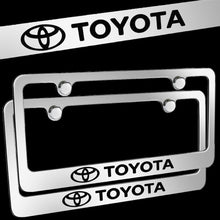 Load image into Gallery viewer, Brand New 2PCS Toyota Chrome Plated Brass License Plate Frame Officially Licensed