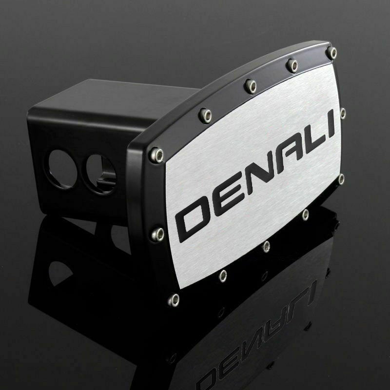 Brand New Denali Black Tow Hitch Cover Plug Cap 2" Trailer Receiver Engraved Billet Allen Bolts Official Licensed Products