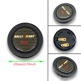 Brand New Universal Jdm Ralliart Car Horn Button Steering Wheel Center Cap Carbon Fiber