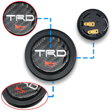 Load image into Gallery viewer, Brand New Universal Jdm TRD Car Horn Button Steering Wheel Center Cap Carbon Fiber