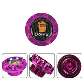 Brand New Jdm Domo Real Carbon Fiber Sticker with ALUMNIUM Purple Billet Engine Oil FILLER Cap