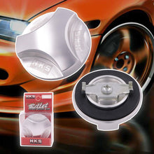 Load image into Gallery viewer, Brand New HKS Silver Engine Oil Fuel Filler Cap Billet For Mitsubishi