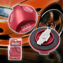 Load image into Gallery viewer, Brand New HKS Red Engine Oil Fuel Filler Cap Billet For Mitsubishi