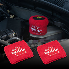 Brand New 2PCS Racing Bride Red Car Reservoir Tank Oil Cover Sock Racing Tank Sock