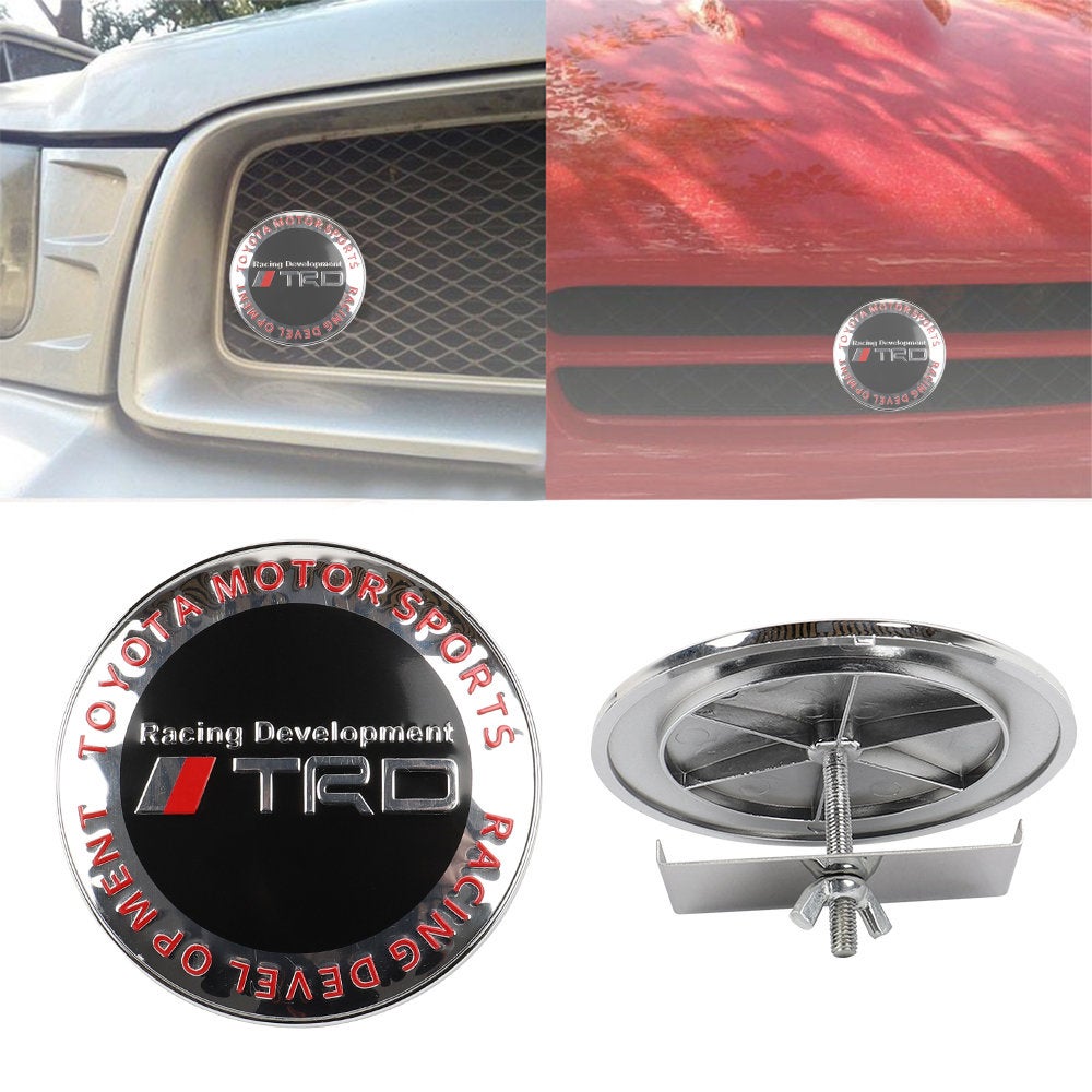 Brand New JDM TRD Plastic Round Emblem Front Grille Badge For All Cars Front Grille