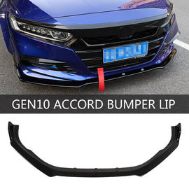Brand New 3PCS 2018-2020 Honda Accord 4DR Black Front Body Bumper LIP Kit