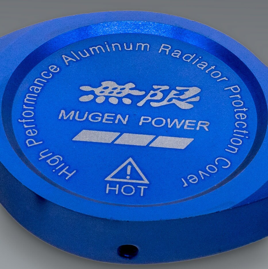 Brand New Mugen Power Blue Billet Aluminum Radiator Protector Pressure Cap Cover Performance