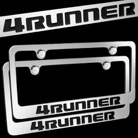 Brand New 2PCS 4RUNNER Chrome Plated Brass License Plate Frame Officially Licensed