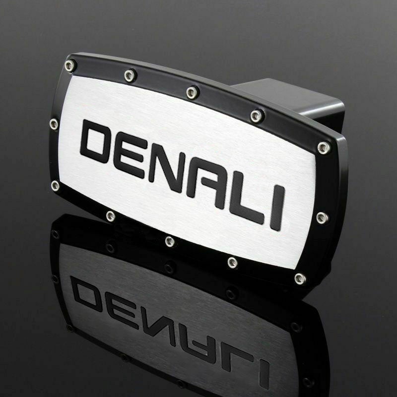 Brand New Denali Black Tow Hitch Cover Plug Cap 2" Trailer Receiver Engraved Billet Allen Bolts Official Licensed Products