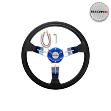 Load image into Gallery viewer, Brand New JDM Universal 350mm 14&quot; Deep Dish Racing JDM Nismo Black Steering Wheel Leather-Burnt Blue Spoke