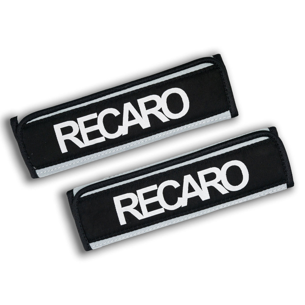 BRAND NEW 2PCS RECARO Silver / Black  Car Seat Belt Cover Pads Shoulder Pad Cushion