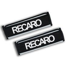 Load image into Gallery viewer, BRAND NEW 2PCS RECARO Silver / Black  Car Seat Belt Cover Pads Shoulder Pad Cushion