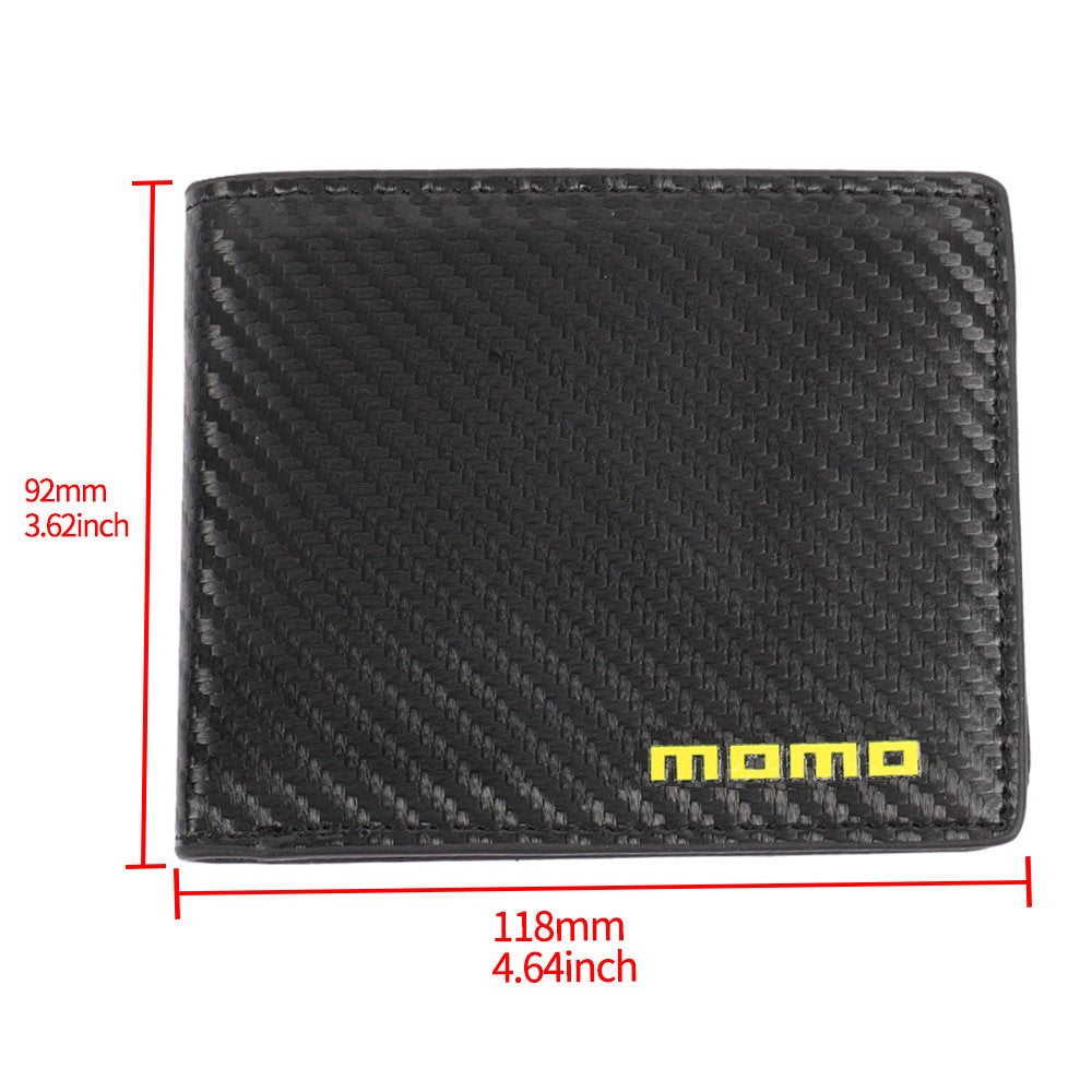 Brand New Momo Men's Carbon Fiber Leather Bifold Credit Card ID Holder Wallet US