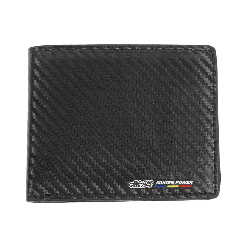 Brand New Mugen Power Men's Carbon Fiber Leather Bifold Credit Card ID Holder Wallet US