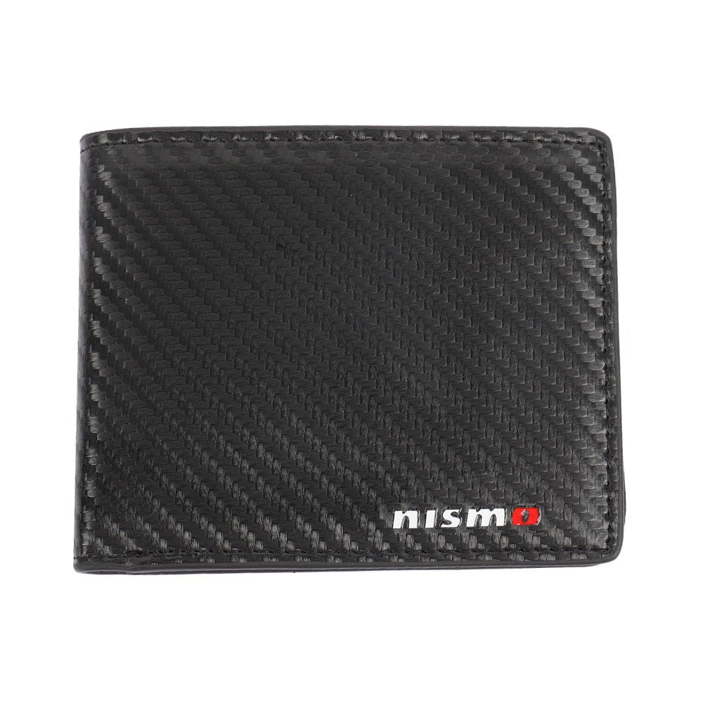 Brand New Nismo Men's Carbon Fiber Leather Bifold Credit Card ID Holder Wallet US