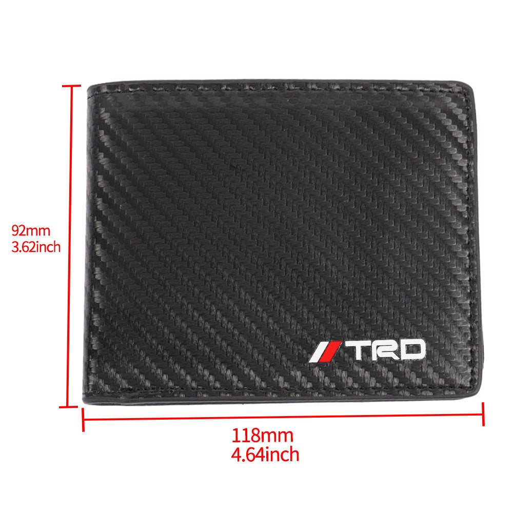 Brand New TRD Men's Carbon Fiber Leather Bifold Credit Card ID Holder Wallet US