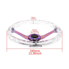 Load image into Gallery viewer, Brand New Universal Mugen 6-Hole 350mm Deep Dish Vip Clear Crystal Bubble Neo Spoke STEERING WHEEL