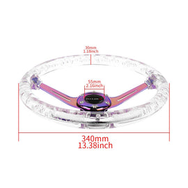 Brand New Universal Nismo 6-Hole 350mm Deep Dish Vip Clear Crystal Bubble Neo Spoke STEERING WHEEL