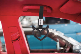 Brand New Jdm Bride Devil Demon Heart Black JDM TSURIKAWA Ring Subway Train Bus Handle Strap Charm Drift