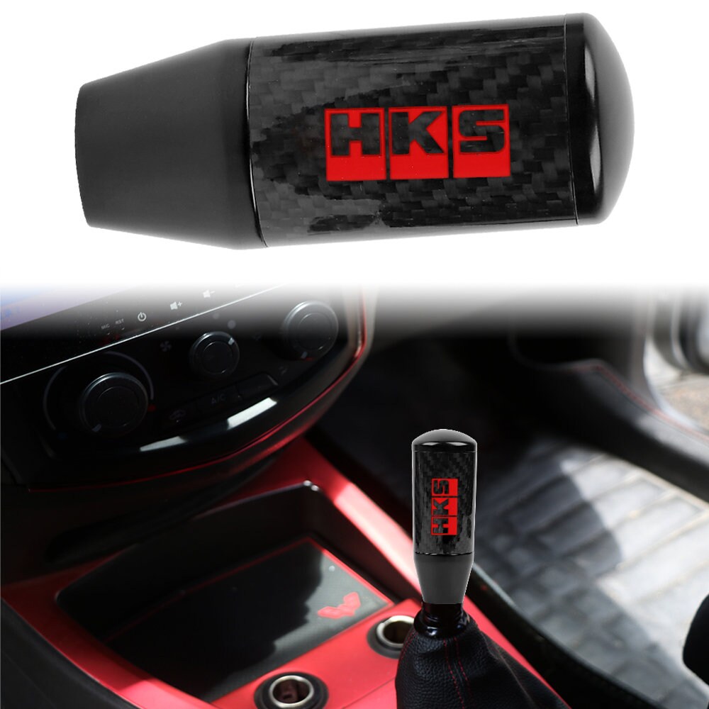 Brand New Universal HKS Black Carbon Fiber Manual Gear Stick Shift Knob Lever Shifter M12 M10 M8