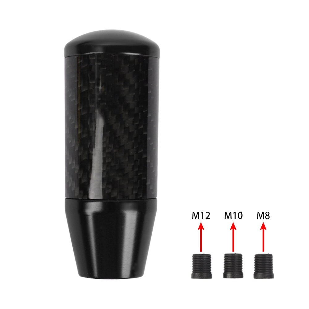 Brand New Universal Momo Black Carbon Fiber Manual Gear Stick Shift Knob Lever Shifter M12 M10 M8