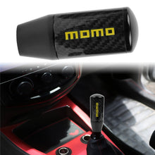 Load image into Gallery viewer, Brand New Universal Momo Black Carbon Fiber Manual Gear Stick Shift Knob Lever Shifter M12 M10 M8