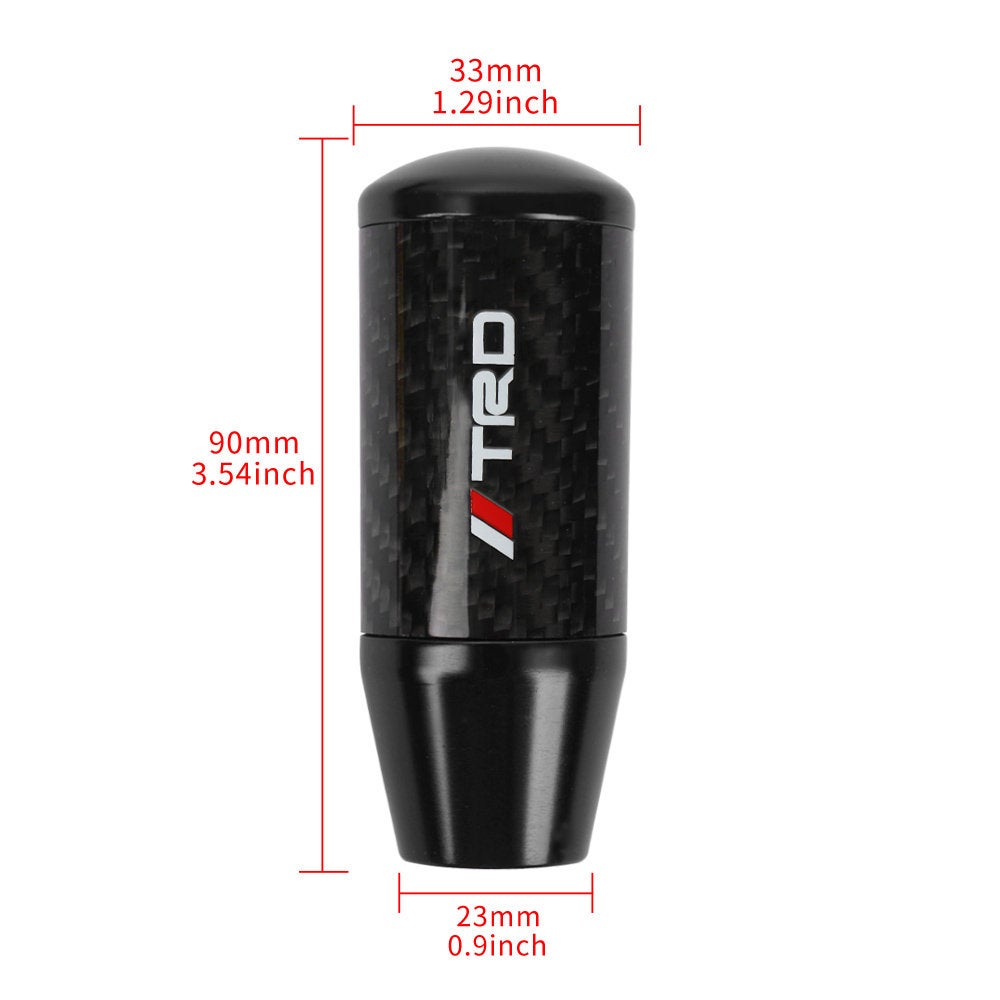 Brand New Universal TRD Black Carbon Fiber Manual Gear Stick Shift Knob Lever Shifter M12 M10 M8