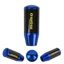 Load image into Gallery viewer, Brand New Universal Momo Blue Carbon Fiber Manual Gear Stick Shift Knob Lever Shifter M12 M10 M8