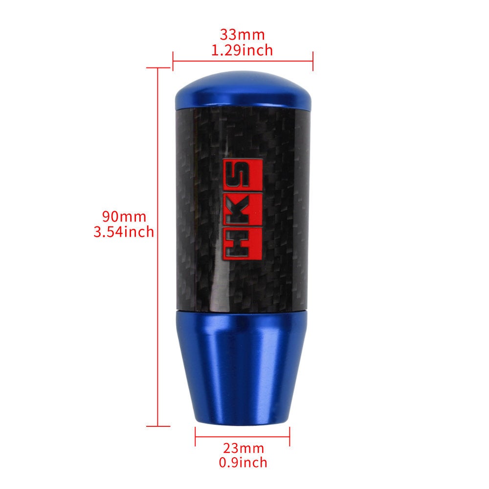 Brand New Universal HKS Blue Carbon Fiber Manual Gear Stick Shift Knob Lever Shifter M12 M10 M8