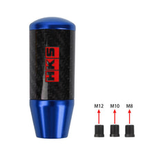 Load image into Gallery viewer, Brand New Universal HKS Blue Carbon Fiber Manual Gear Stick Shift Knob Lever Shifter M12 M10 M8