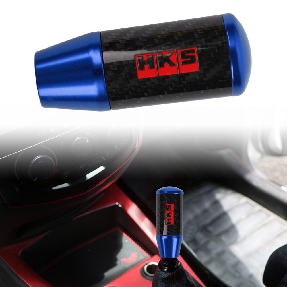 Brand New Universal HKS Blue Carbon Fiber Manual Gear Stick Shift Knob Lever Shifter M12 M10 M8