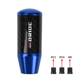 Brand New Universal Bride Blue Carbon Fiber Manual Gear Stick Shift Knob Lever Shifter M12 M10 M8