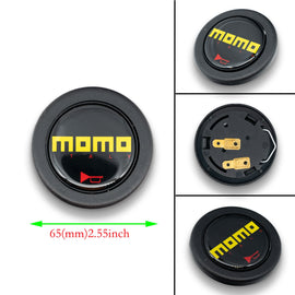 Brand New Universal Jdm Momo Car Horn Button Steering Wheel Center Cap Black