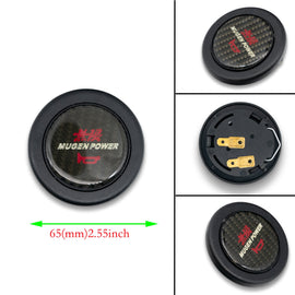 Brand New Universal Jdm Mugen Power Car Horn Button Steering Wheel Center Cap Carbon Fiber