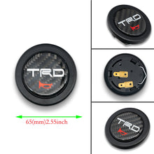Load image into Gallery viewer, Brand New Universal Jdm TRD Car Horn Button Steering Wheel Center Cap Carbon Fiber