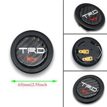 Load image into Gallery viewer, Brand New Universal Jdm TRD Car Horn Button Steering Wheel Center Cap Carbon Fiber