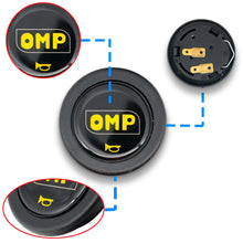 Load image into Gallery viewer, Brand New Universal Jdm OMP Car Horn Button Steering Wheel Center Cap Black