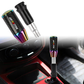 Brand New Universal Ralliart Neo-Chrome Carbon Fiber Automatic Gear Shift Knob Shifter Lever Head