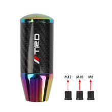 Load image into Gallery viewer, Brand New Universal TRD Neo-Chrome Carbon Fiber Manual Gear Stick Shift Knob Lever Shifter M12 M10 M8