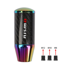 Load image into Gallery viewer, Brand New Universal Nismo Neo-Chrome Carbon Fiber Manual Gear Stick Shift Knob Lever Shifter M12 M10 M8