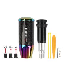 Load image into Gallery viewer, Brand New Universal Bride Neo-Chrome Carbon Fiber Automatic Gear Shift Knob Shifter Lever Head